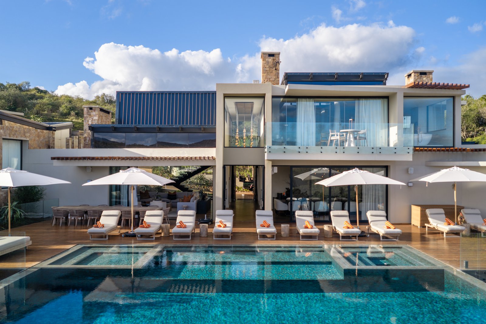 Pool terrace elevation of Villa Thandawena