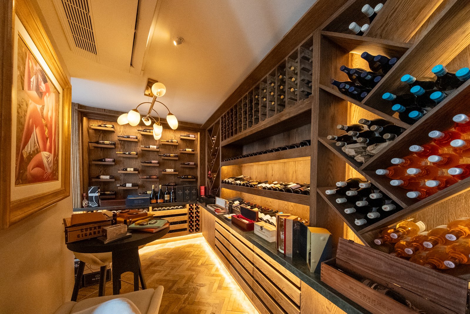 The cellar and tasting room at Villa Thandawena
